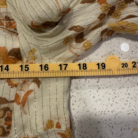 Spell & The Gypsy Collective Hendrix Boho Floral Long Sleeve Peasant Top XS Fall - Picture 8 of 9